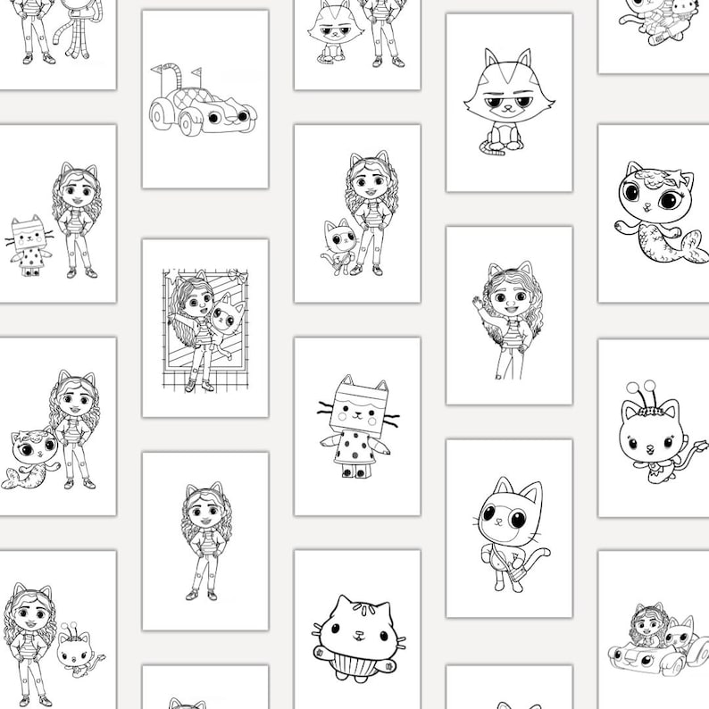 22 Printable GABBY'S DOLLHOUSE Coloring Pages for Kids, Toddlers