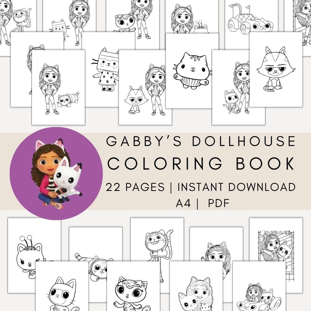 22 Printable GABBY'S DOLLHOUSE Coloring Pages for Kids, Toddlers