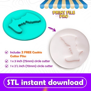 Digital STL FILE for a Happy Mother&#39;s Day Face Cookie Stamp  - Instant Download to 3D print, STL Cookie Cutter File
