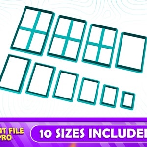 Rectangle Cookie Cutter STL File Instant Download for 3D printer (10 sizes), STL Cookie Cutter File, Ideal for Polymer Clay image 5