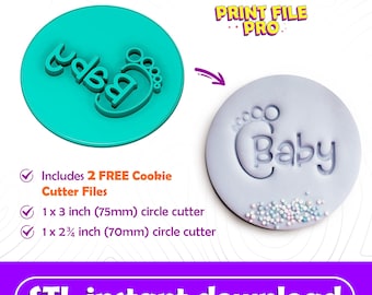 FILE STL digitale per un timbro per biscotti Baby Foot - Download istantaneo su stampa 3D, file STL Cookie Cutter