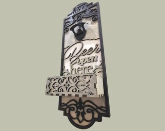 Bottle opener, wall-mounted bottle opener, SVG, DXF, digital file, laser cut