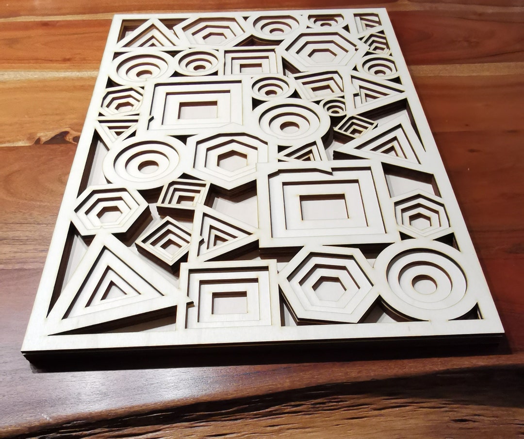 SVG, DXF Multilayer Geometric Shapes 4 Layer Lasercut Mural - Etsy