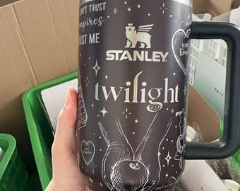 Twilight 40oz Tumbler, Vampire Wolf Romance Stainless Tumbler, Twilight Saga Fan Apparel, Edward Bella Drinkware Tumbler, Romance Book
