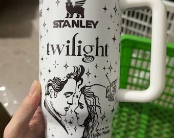 Twilight 40oz Tumbler, Vampire Wolf Romance Stainless Tumbler, Twilight Saga Fan Apparel, Edward Bella Drinkware Tumbler, Romance Book