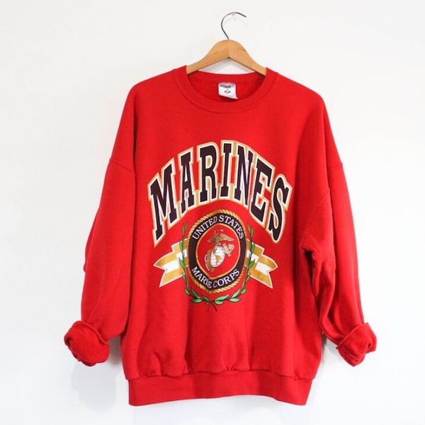 Vintage 90s USMC United States Marine Corps Sweatshirt, Marine Corps SHirt, Marine Corps Hoodie, USMC Shirt, Marine Corps Fan SHirt