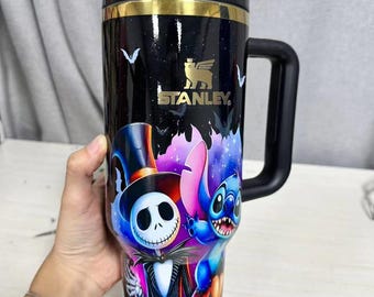 Stitch Tumbler 40oz Cup, Portable Car Mug, Travel Coffee Tumbler, Cute Student Gift Name Engraved 40oz Stitch Cup, Stitch