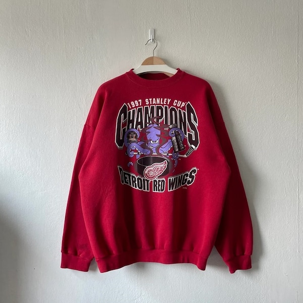 Vintage 1997 Detroit Red Wings Stanley Cubs Champions Sweatshirt, Detroit Red Wings Shirt, Retro Detroit Sweater, Detroit Red Wings Hoodie