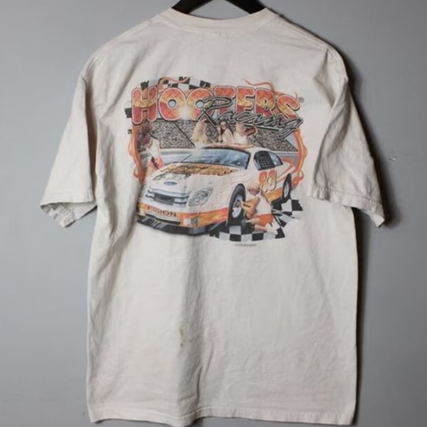 Vintage 90s Hooters Racing T-Shirt, Race Car T-Shirt, Hooters Racing shirt, Terry Hooters Racing Fan, Hooters Racing Tee/Gifts