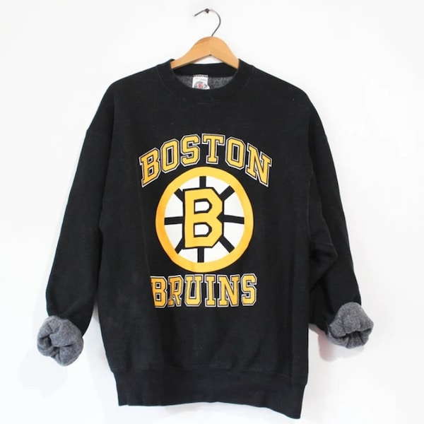 Vintage 90s Boston Bruins Crewneck Sweatshirt, Boston Bruins Vintage T-shirt, Boston Crecwneck,Boston Bruins Hoodie, Boston Bruins Fan Shirt