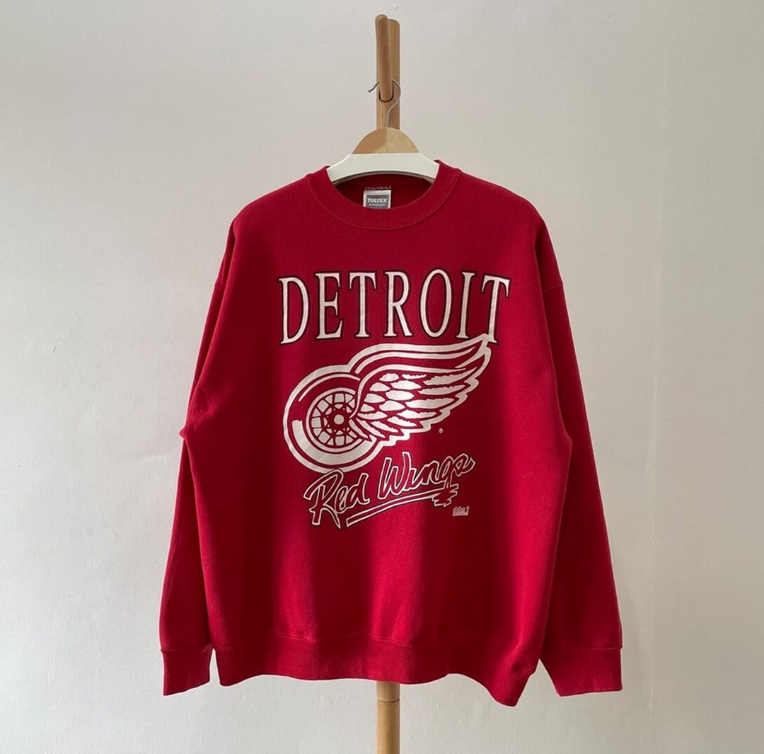 Vintage 90s Detroit Red Wings Crewneck Sweatshirt, Detroit Red Wings Shirt,  Retro Detroit Sweater, Detroit Red Wings Hoodie, Gift for Her 