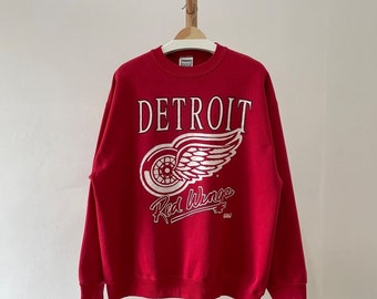 Vintage 90s Detroit Red Wings Crewneck Sweatshirt, Detroit Red Wings Shirt, Retro Detroit Sweater, Detroit Red Wings Hoodie, Gift For Her