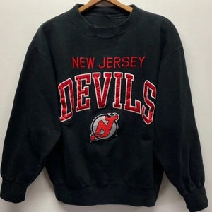 New Jersey Devils Retro Brand WOMEN Black Waffled Long Sleeve T-Shirt