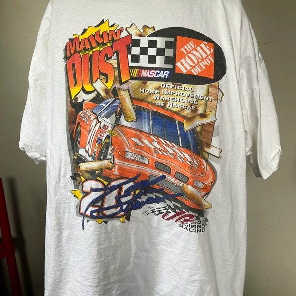 Vintage 90s Tony Stewart Home Depot Makin’ Dust T-Shirt, Tony Stewart Nascar Racing SHirt, Tony Stewart  Shirt, 90s Nascar Shirt, Racing Fan