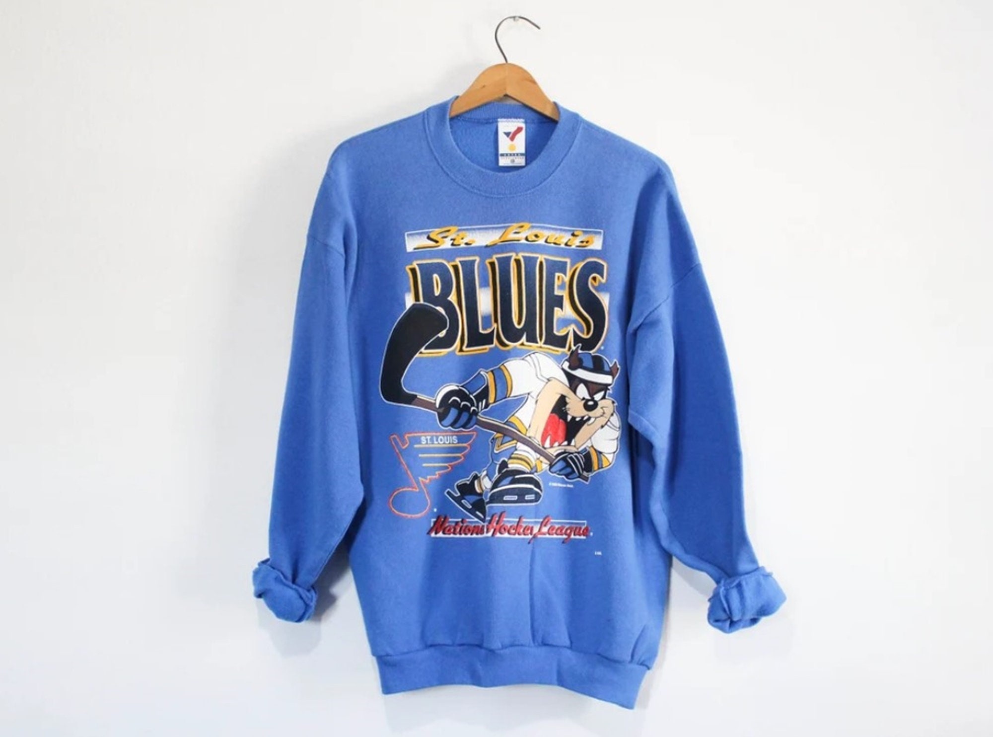 Vintage 80s St. Louis Blues Hockey Sweatshirt - Trends Bedding
