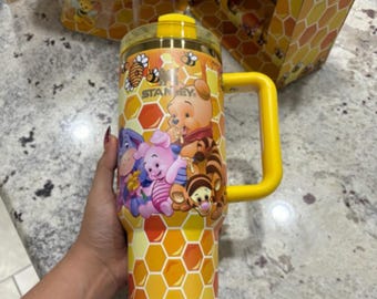 Classic Winnie The Pooh Inspired Metal Tumbler 40oz Cup, Original Classic Winnie The Pooh 40oz Tumbler, Winnie The Pooh Tumbler 40oz