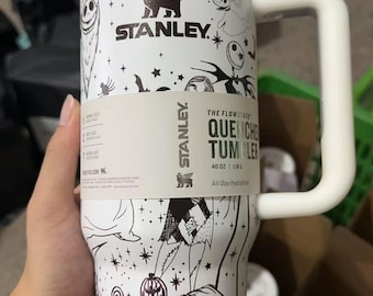 Vaso de pesadilla de 113 ml con asa, Halloween, doble pared, acero inoxidable, frío y caliente, regalo de Navidad, pesadilla antes de...