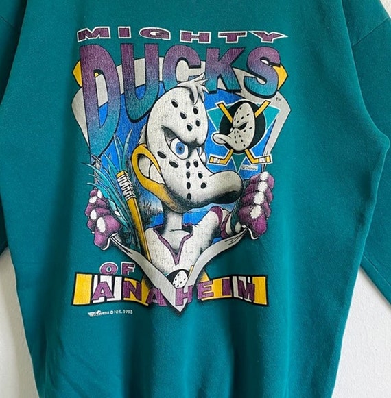 Anaheim Mighty Ducks 1990's Vintage NHL Crewneck Sweatshirt Ash / 2XL