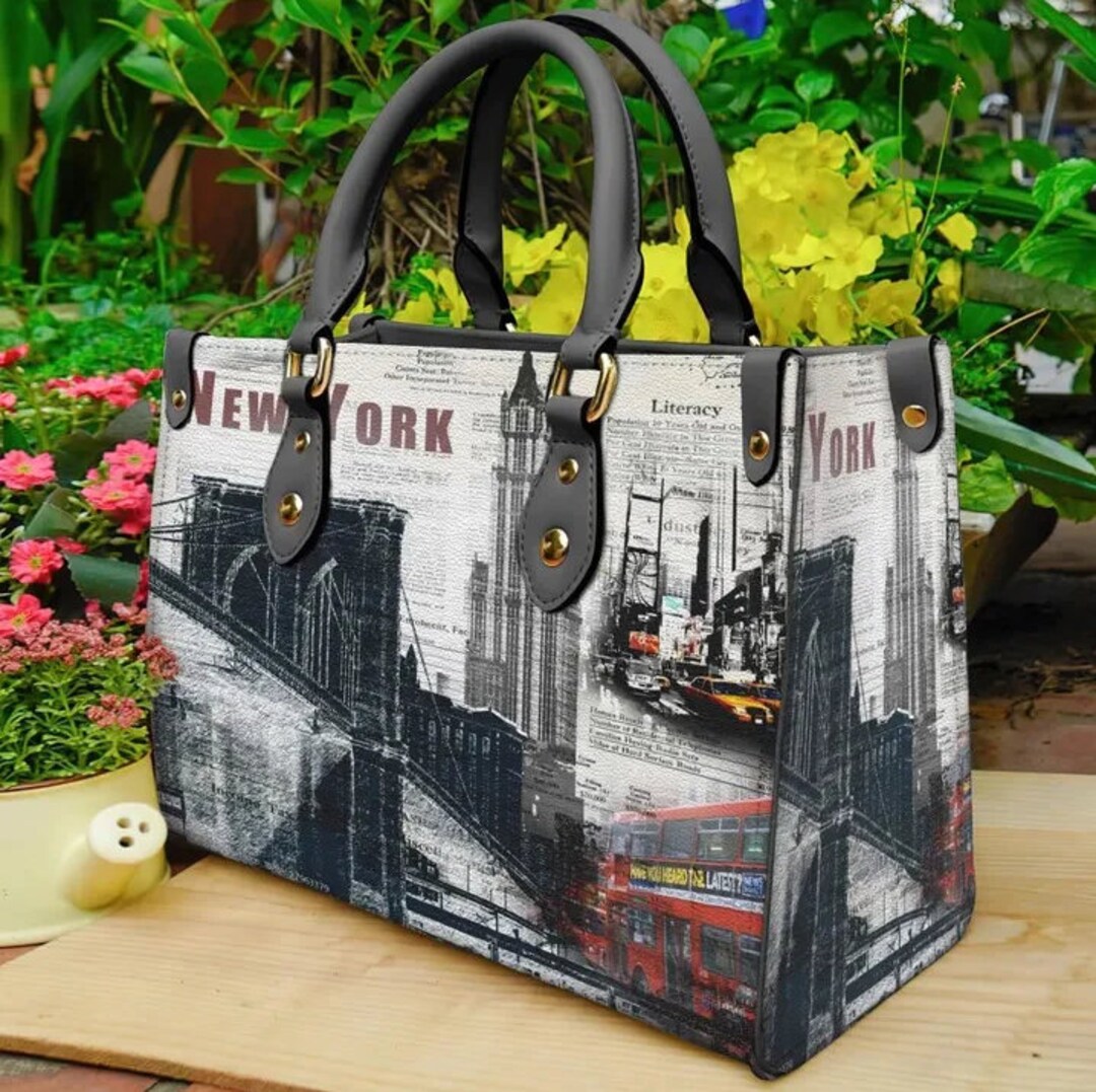 New York City Art Women Leather Bag Handbagnew York City Art Etsy UK