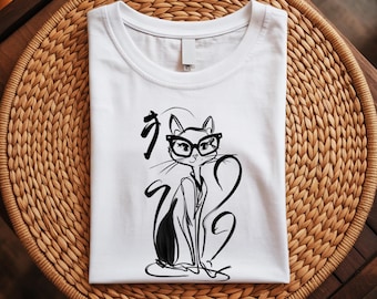 Cat Silhouette Shirt: Cat Lover Gift Tee