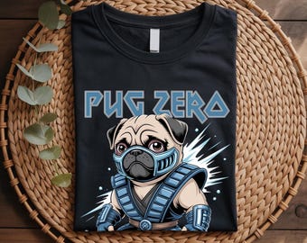 Pug Zero Shirt, Pug T Shirt, Funny Pug Lover Present, Pug Dog Owner Gift Tee, Pug Lover Dad Tee, Gamer Parody Shirt, Cute Dog Humor Tee
