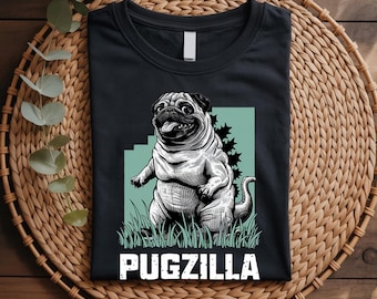 Pug Funny Shirt, Pugzilla Pug T-shirt, Pug Dog Gift, Pug Life T shirt, Pug Lover Present Tshirt, Pug Dog Owner Tee, Pug Dad Tee
