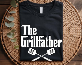 The Grillfather Shirt, Funny BBQ T-Shirt Grilling Lover Gift Dad Grill Master Tee Fathers Day BBQ Shirt Backyard Chef Tee BBQ Dad Present