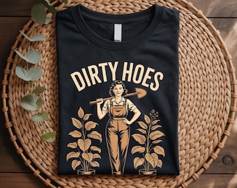 Dirty Hoes Garden Society We Thrive Where Others Wilt T-Shirt, Funny Gardening Humor Tee for Men Women, Hilarious Plant Lover Graphic Shirt
