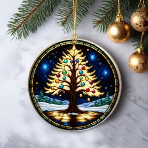 Christmas 2024 Ornament, Christmas Decoration, Holiday Gift Idea, Heirloom Keepsake, Round Ceramic, Gift Exchange, Gift Idea, Xmas Tree