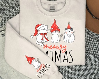 Meowy Christmas Cat Sweatshirt: Festive Holiday Sweater