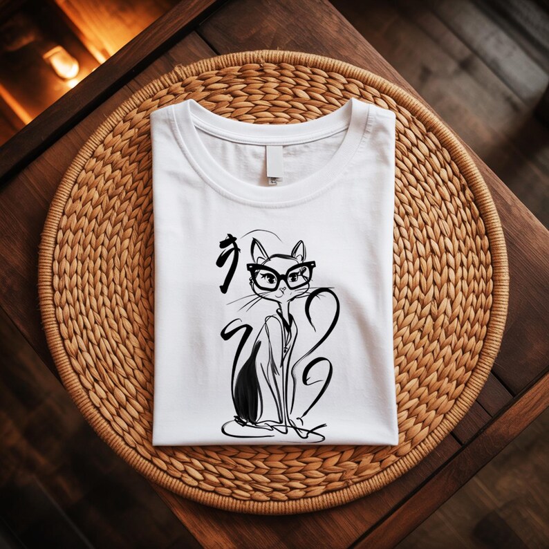 Cat Silhouette Shirt: Cat Lover Gift Tee image 1