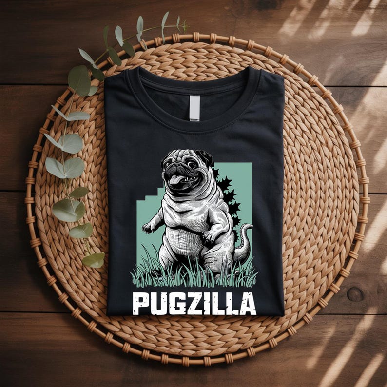 Pug Funny Shirt, Pugzilla Pug T-shirt, Pug Dog Gift, Pug Life T shirt, Pug Lover Present Tshirt, Pug Dog Owner Tee, Pug Dad Tee image 1