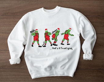 Grappig Grinch-kersttrui: introverte vakantie ronde hals