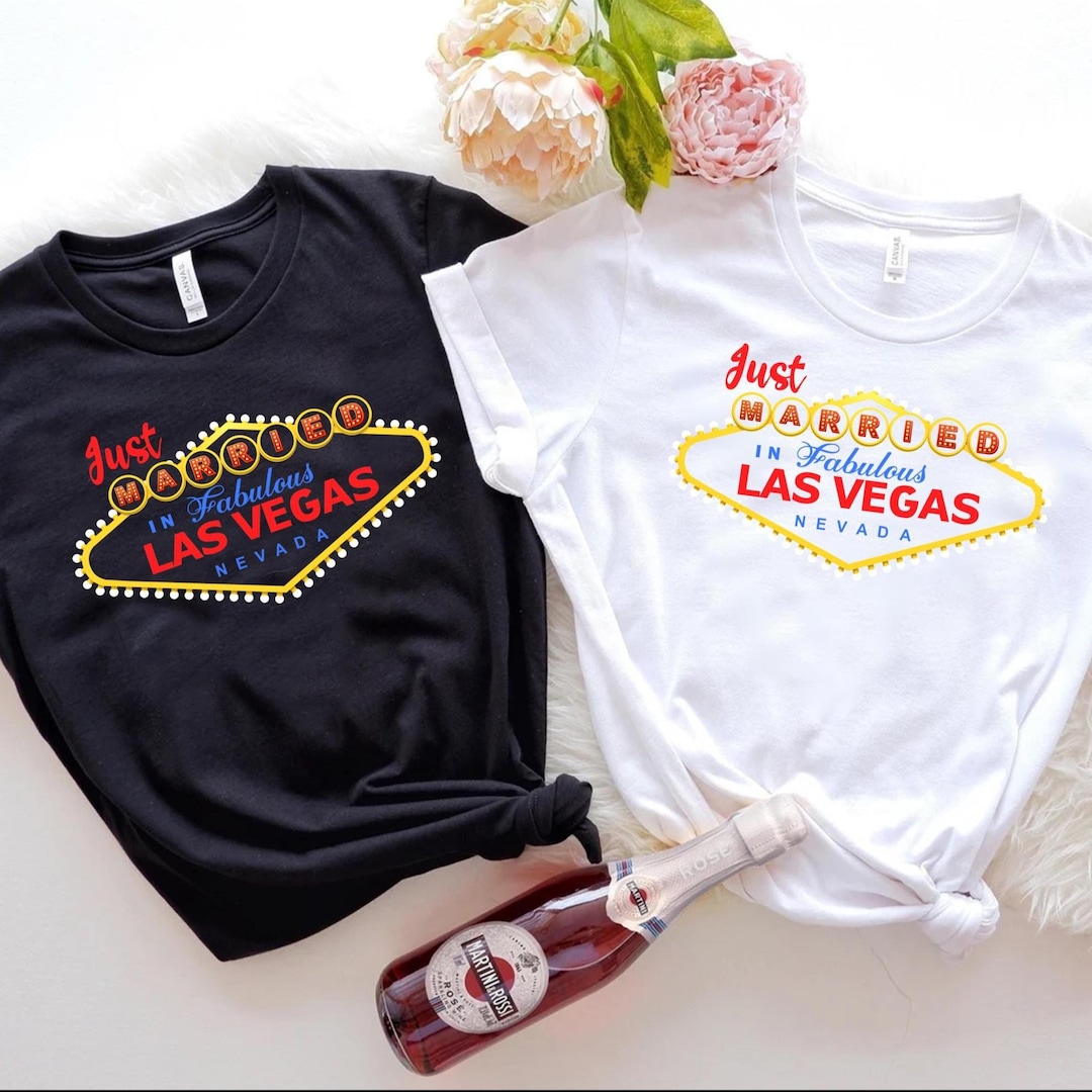 Just Married In Vegas ! Débardeur Mariée Las Vegas - T-shirt Mariage Destination Vegas