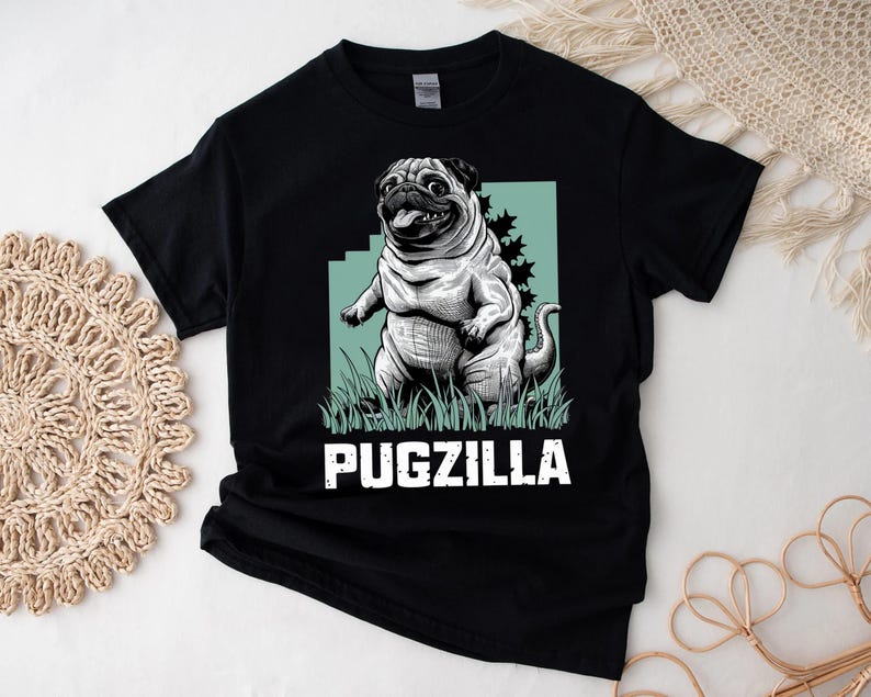 Funny Pugzilla t-shirt, custom gift for dog lovers or birthdays