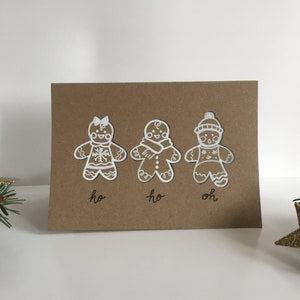 Handgemachte Weihnachtskarte Lebkuchenmänner
