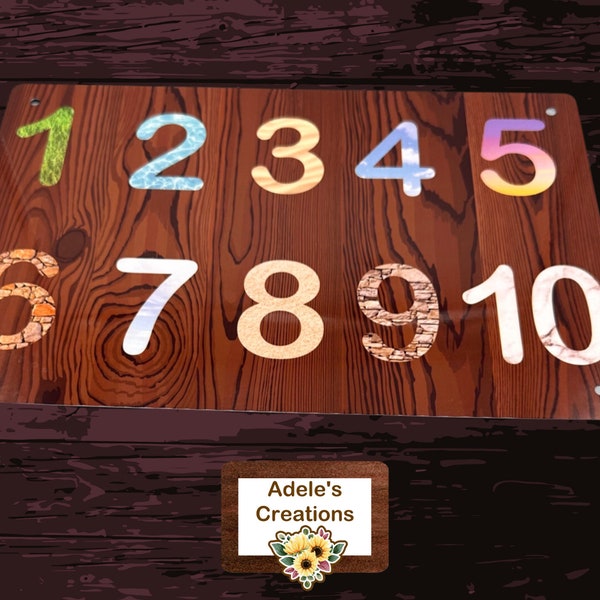 Numbers - sign - sublimation - garden sign - early years - metal - water proof