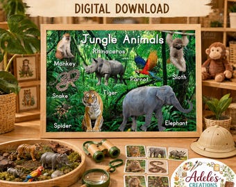 printable - digital download - early years - poster - beach - childminder - teaching - jungle - animal