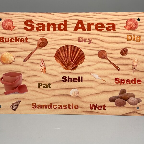 Sand area - sublimation - garden sign - early years - metal - water proof
