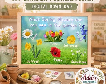 printable - digital download - early years - poster - beach - childminder - teaching - farm - animal - mud kitchen - spring - flowers