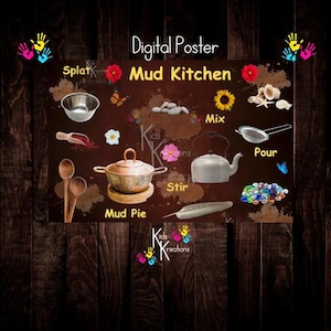 printable - digital download - early years - poster - beach - childminder - teaching - farm - animal - mud kitchen