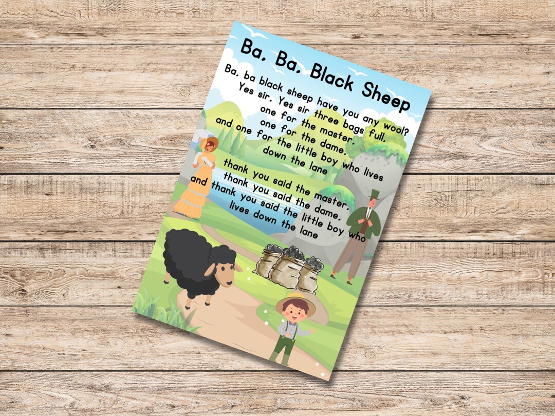 Nursery Rhyme - Poster - A4 - Digital Download - Printable - Song Props ...