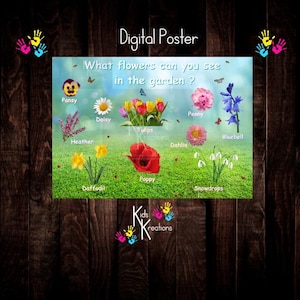 printable - digital download - early years - poster - beach - childminder - teaching - farm - animal - mud kitchen - spring - flowers