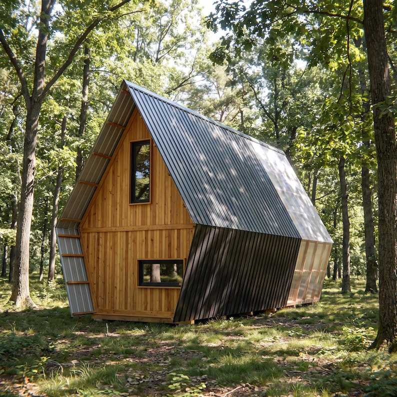 DIY Modern A-Frame Cabin Plans – Off-Grid Tiny House Blueprint (PDF) image 3
