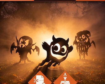 DIY Outdoor Halloween Decor Template | Naughty Ghosts Silhouettes Printable Templates & CNC Cut Out