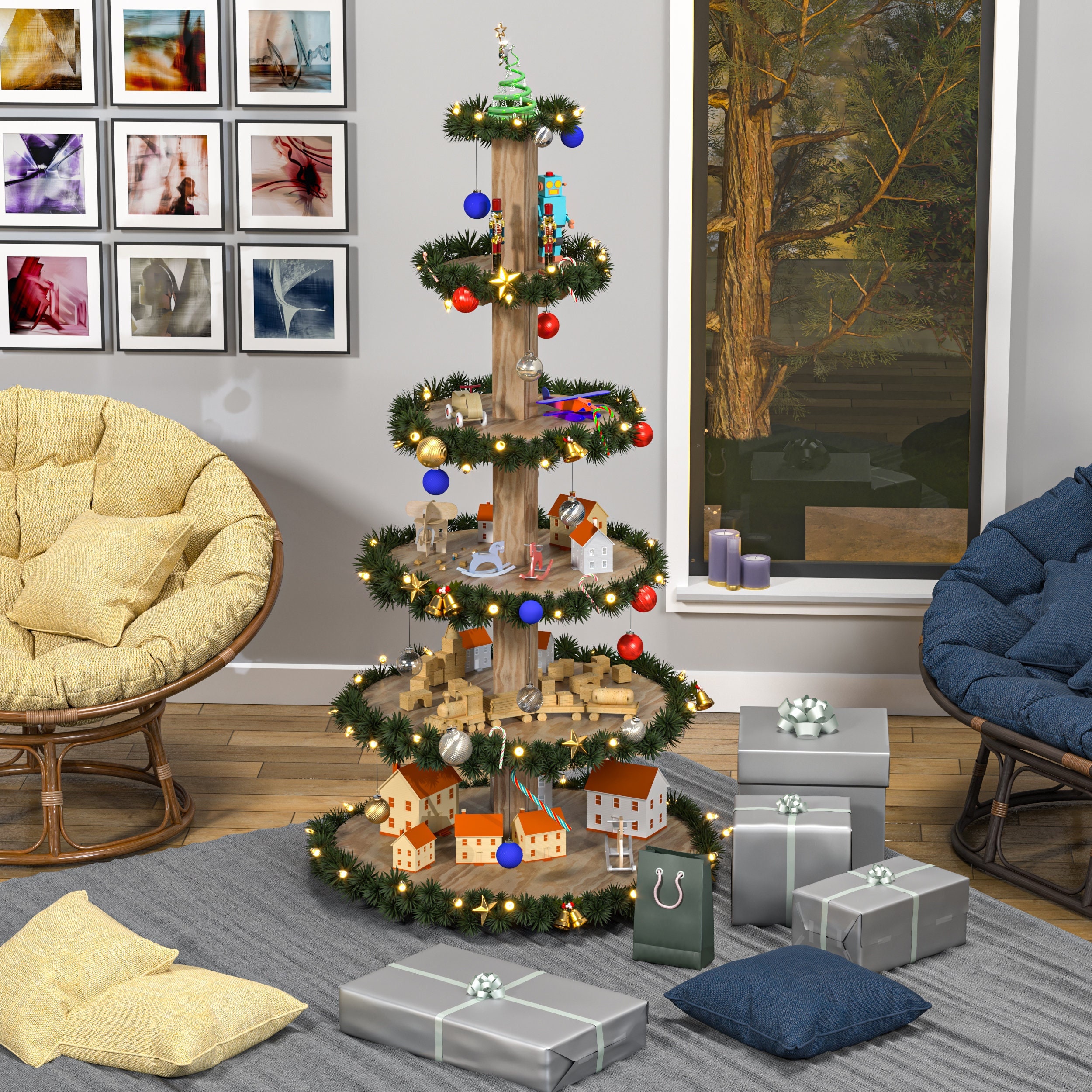 Christmas village tree stand deals