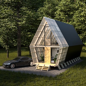 DIY A-Frame 24x8 Ft.  Cabin Plans | Tiny House Blueprints | Couple House | DIY PLANS |