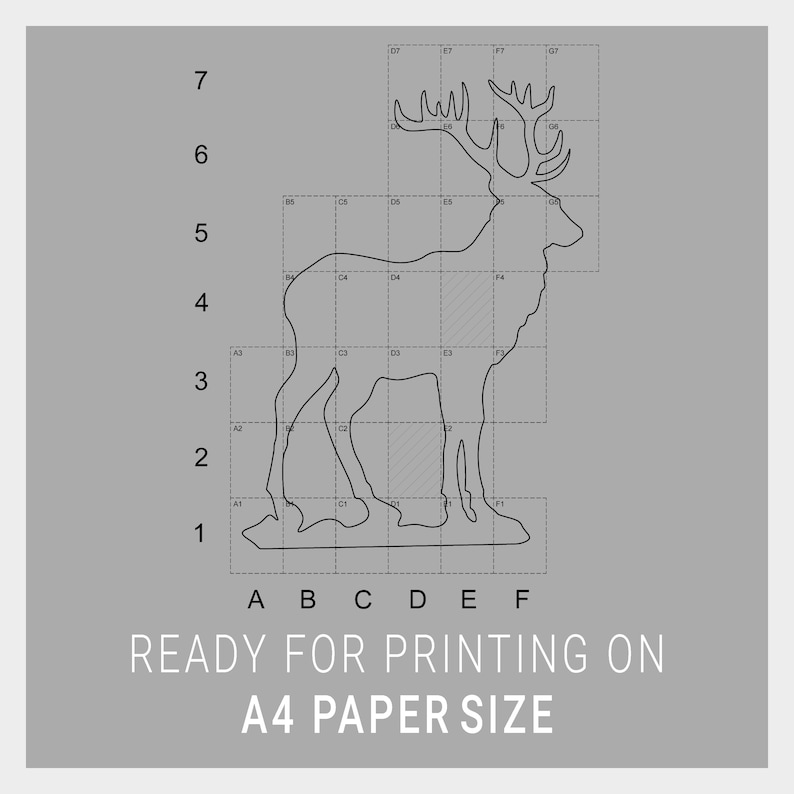 DIY Christmas Silhouettes, Garden Decor Deers and Trees CNC Lazer Cut Files & A4 Print Templates image 4