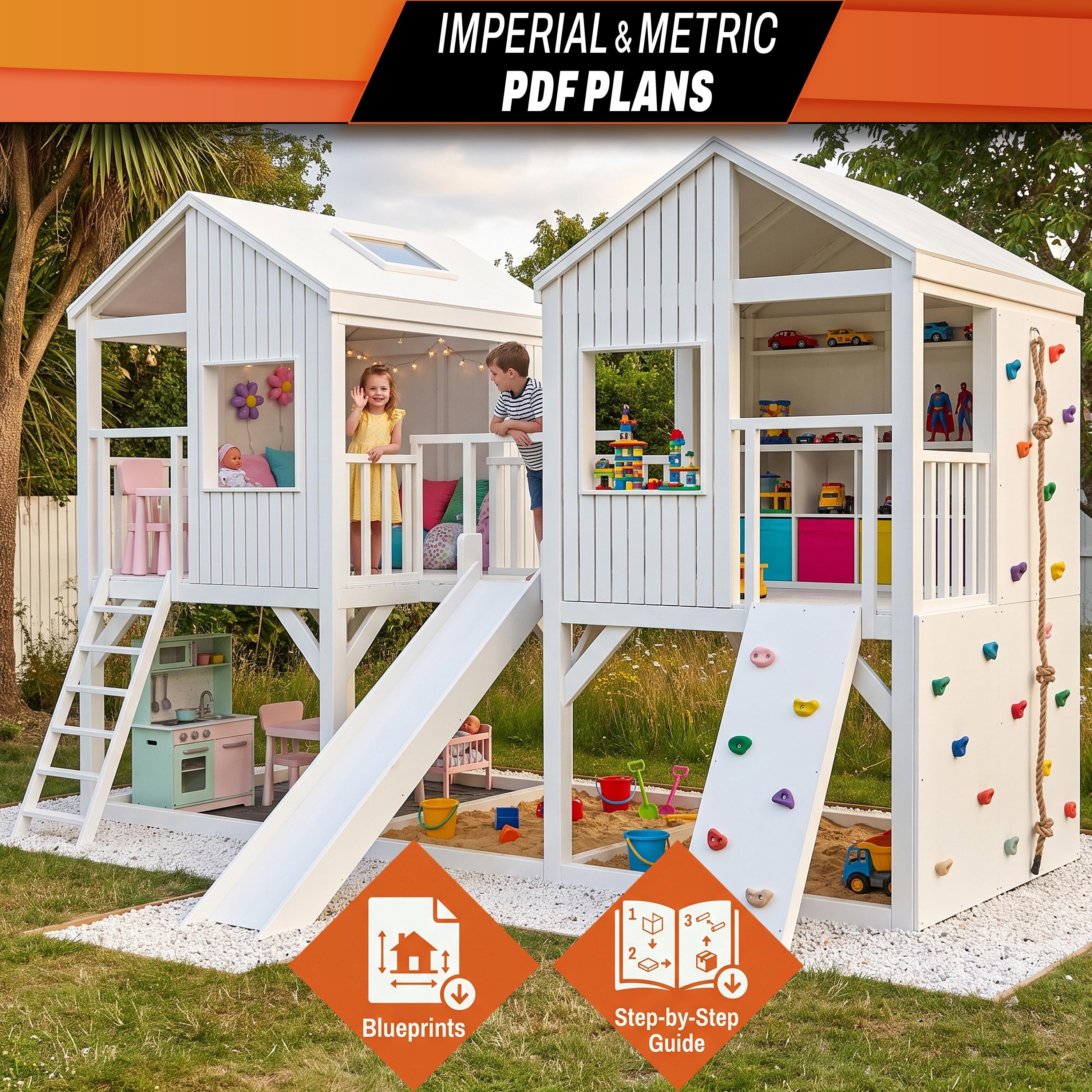 DIY Elevated Outdoor Playhouse Plan | Build a Wooden Twin