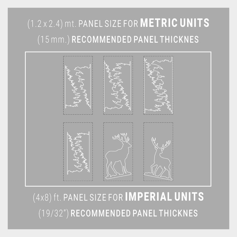 DIY Christmas Silhouettes, Garden Decor Deers and Trees CNC Lazer Cut Files & A4 Print Templates image 6